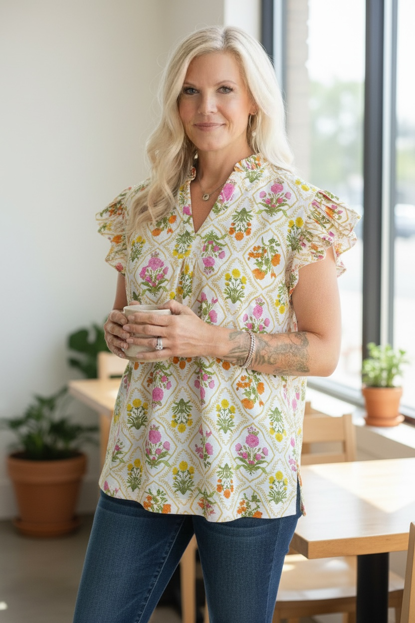 AVA VINTAGE FLORAL BLOUSE