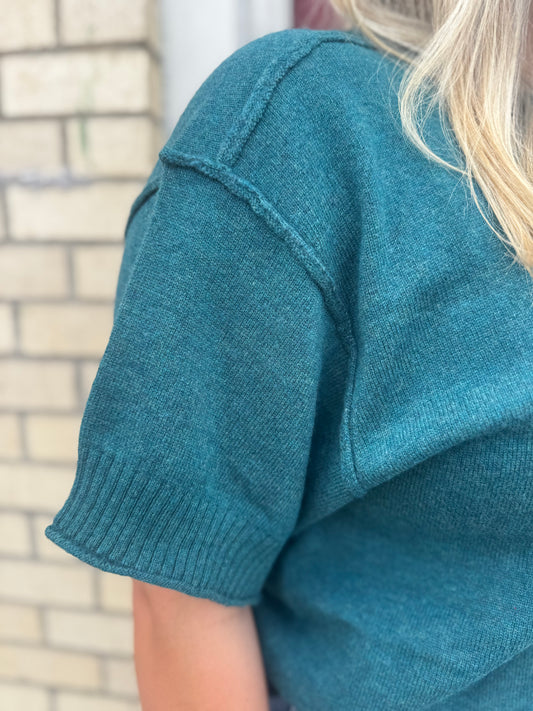TEAL IT ALL SISTER SWEATER TOP