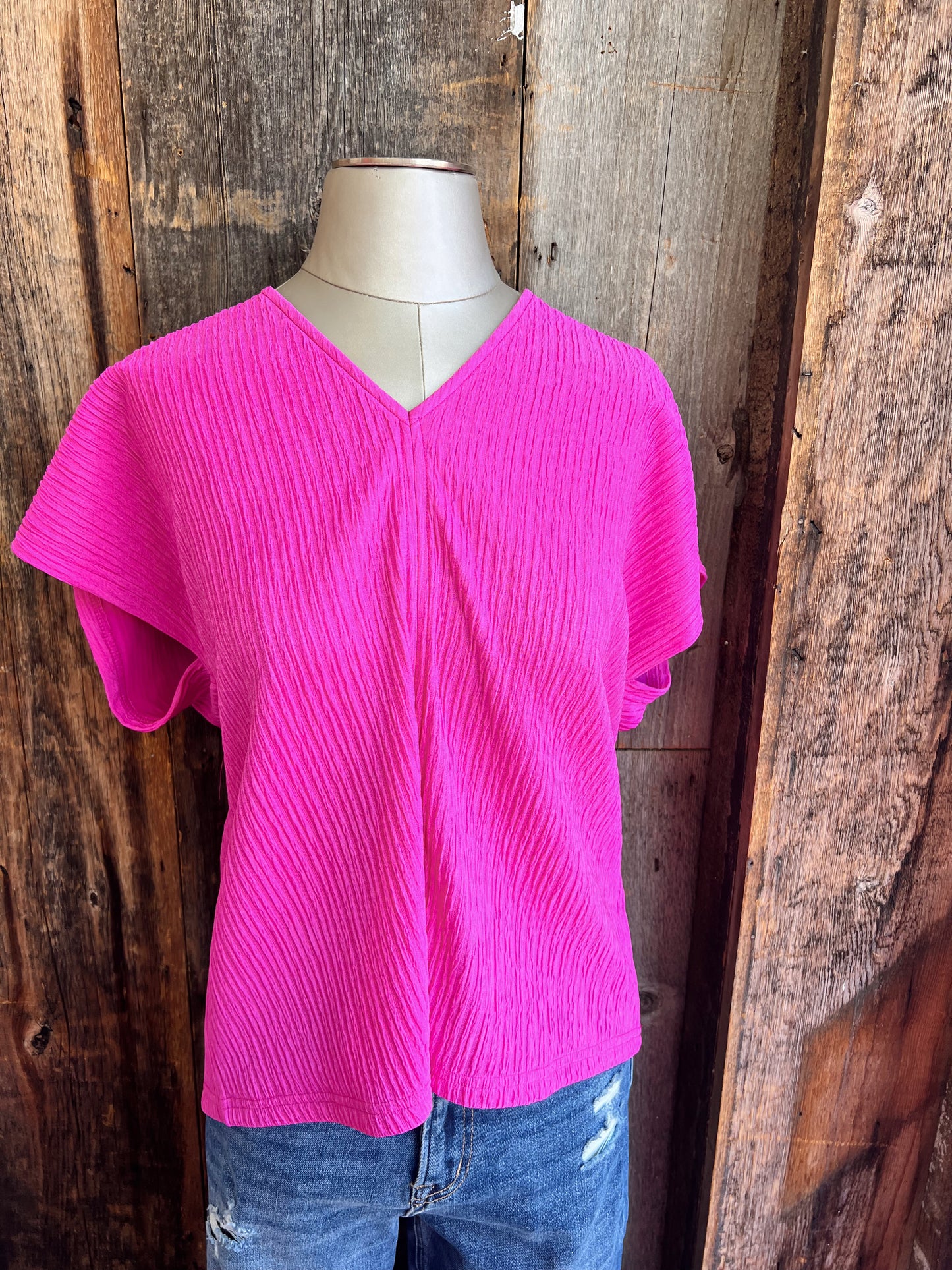 Farley Fuchsia Textured Top