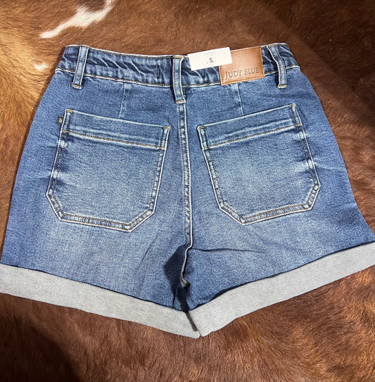 Judy Blue Dark Cuffed Jogger Shorts