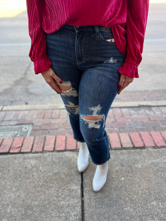 Judy Blue Laura Crop Mid Rise Jean
