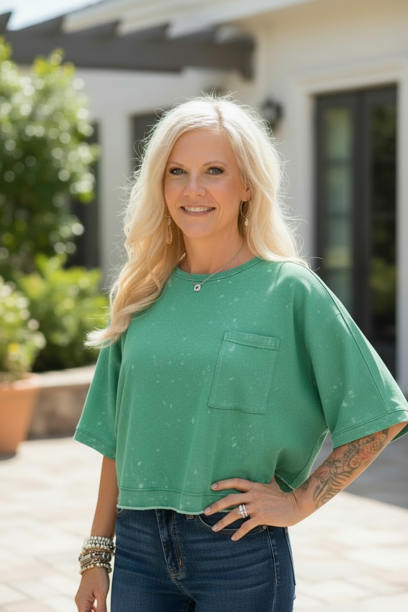 Sydney Green Mineral Wash Tee