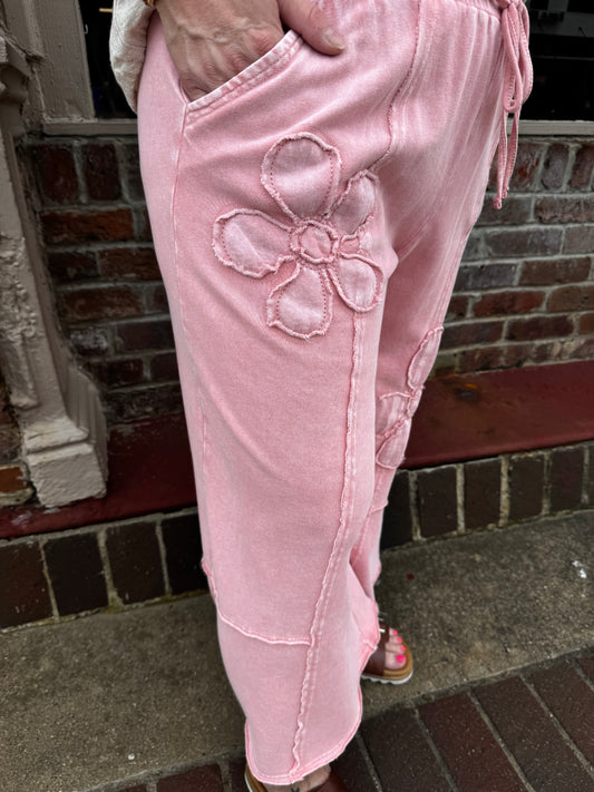 Rose Flower Patch Terry Pants