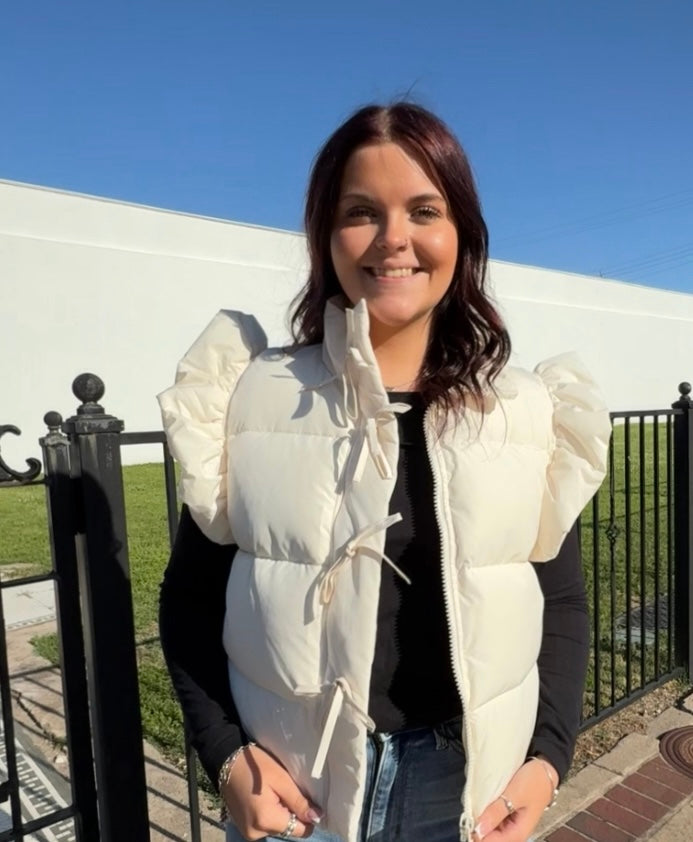 Addi Bow Vest Cream
