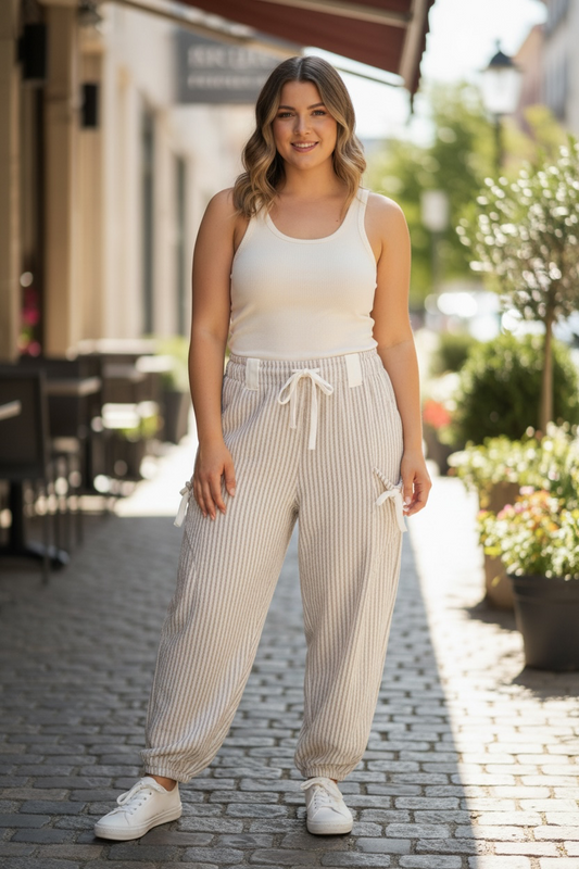 OUTTA SIGHT TAUPE PARACHUTE TROUSERS