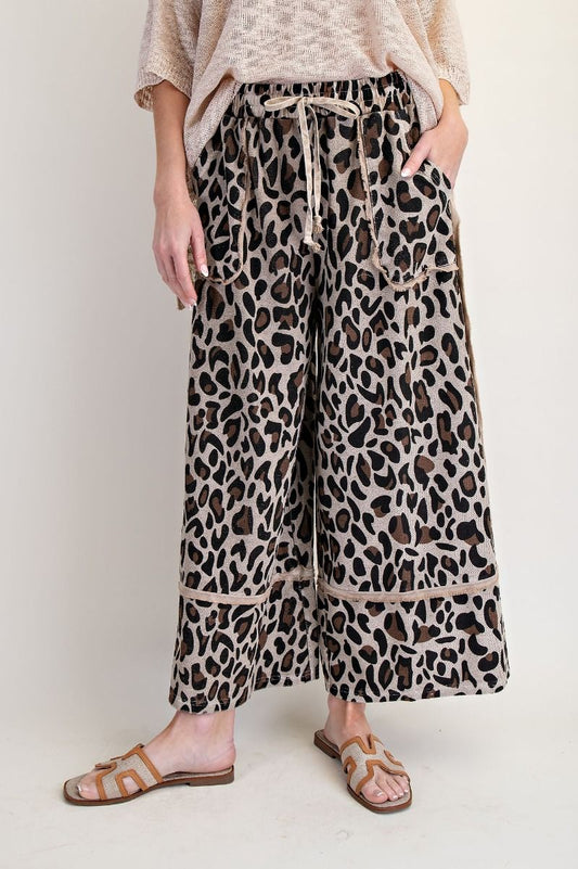 Annie Animal Print Mineral Wash Pants