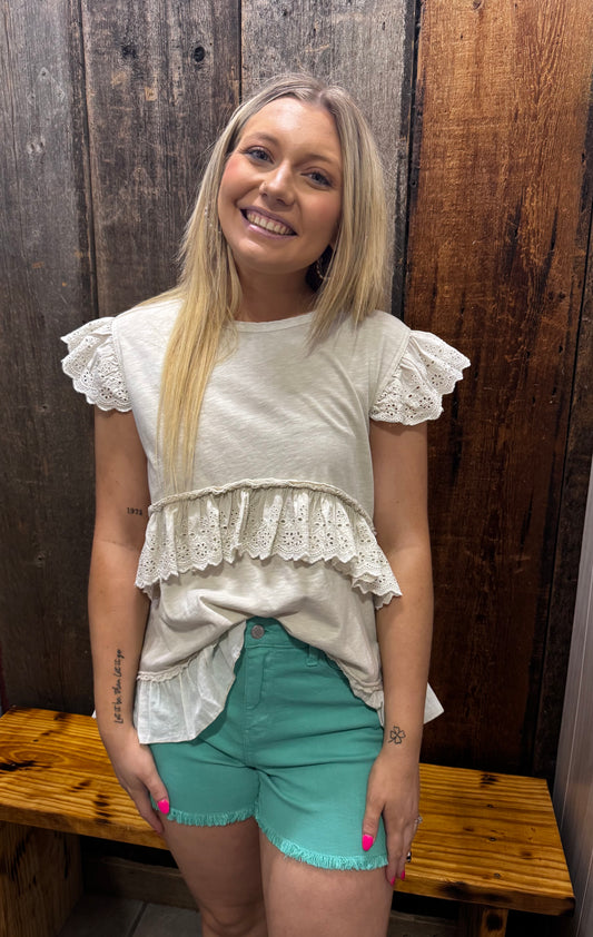 Judy Blue Aqua Marine Shorts