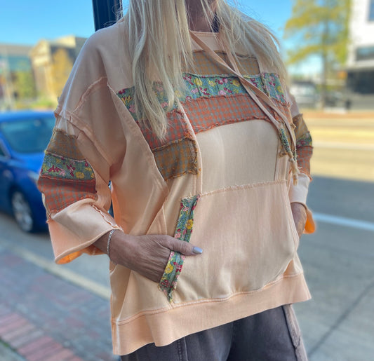 JUST PEACHY 3/4 HOODIE