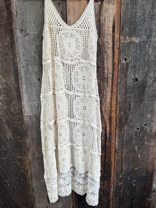 Ventura Ivory Open Knit Maxi Dress