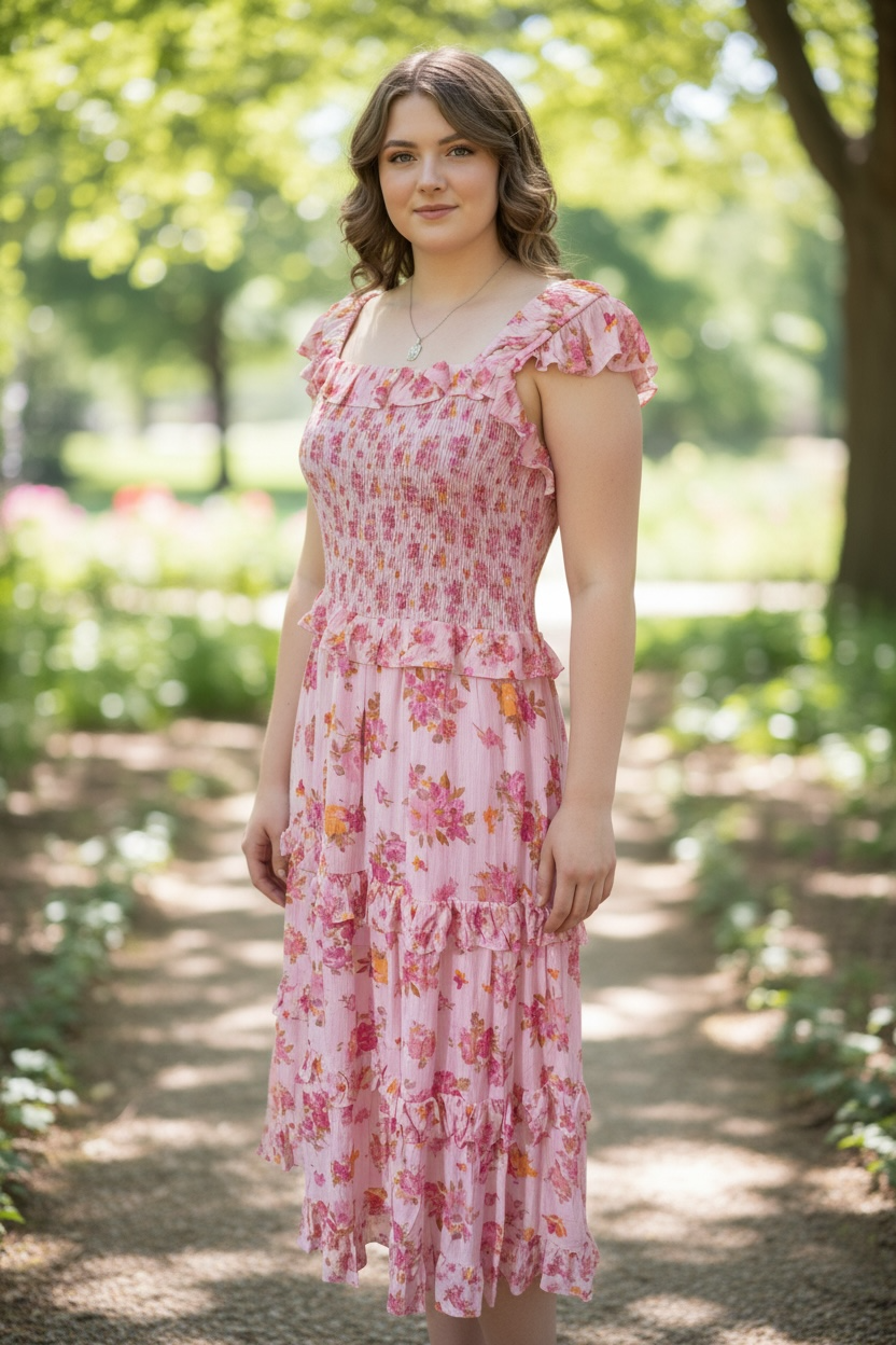 PINK PENNY FLORAL DRESS