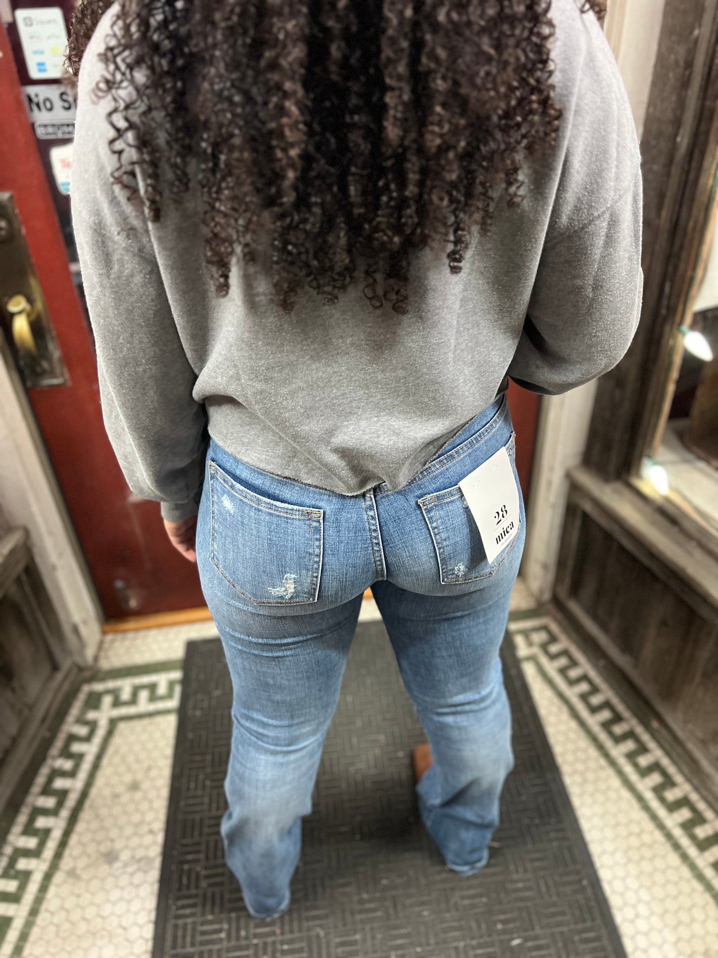Mica Bucking Out Mid Rise Bootcut