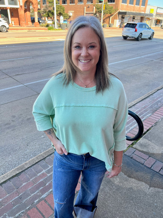Sage Brex Waffle Knit Top