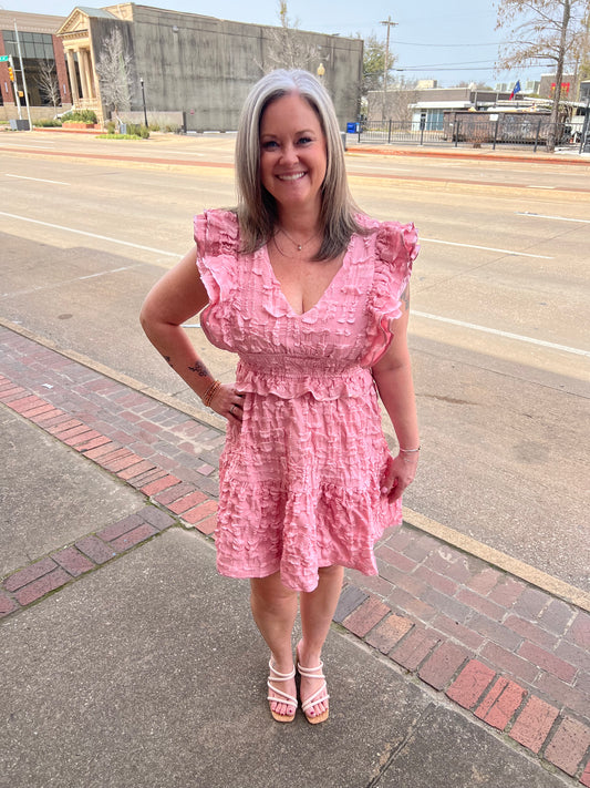 Eden Light Pink Crinkle Dress