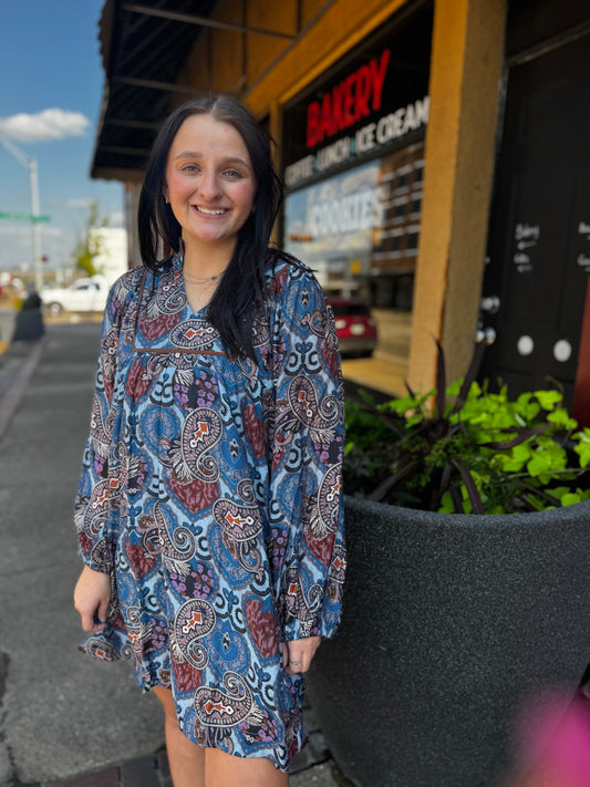 PAISLEY BLUE DRESS