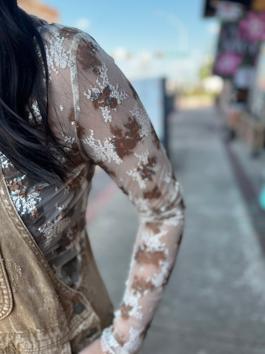 FALL FLORAL LACE TOP