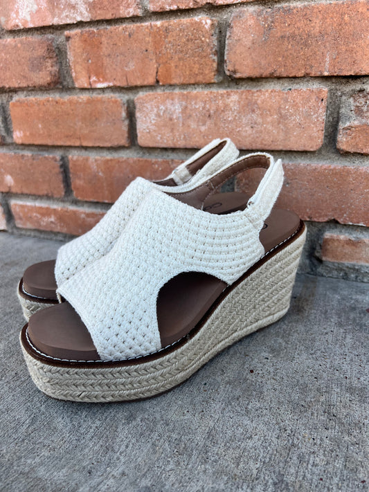 Corkys Natural Crochet Freddie Wedges