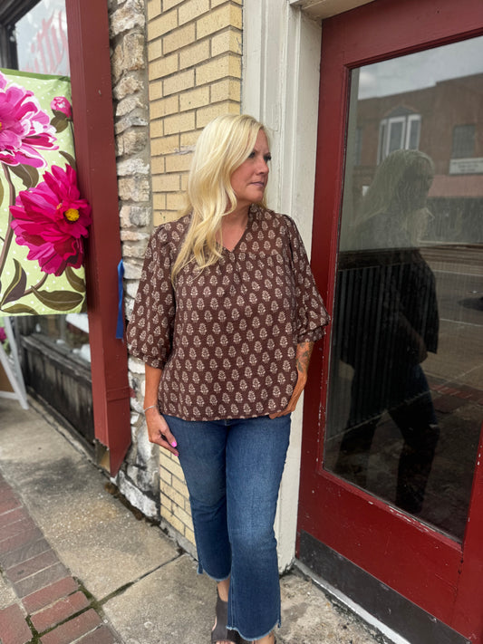 ANSLEY BROWN TOP