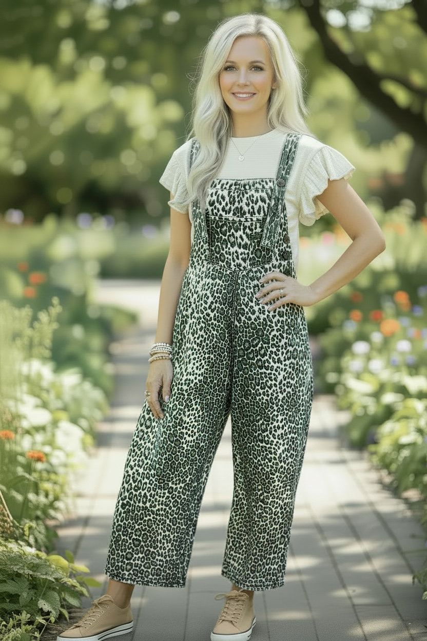 High Hopes Animal Print Overalls