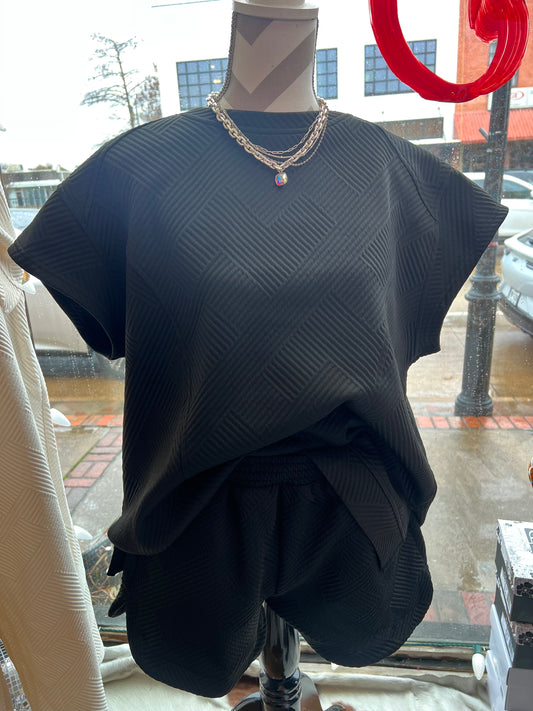 Everly Textured Shorts with Pockets