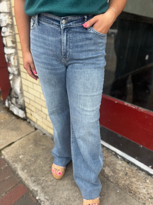 JUDY BLUE V-FRONT BAGGY JEANS