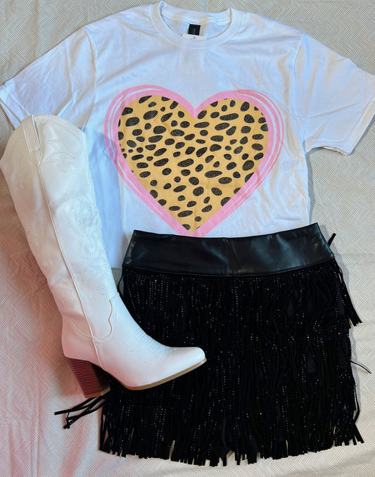 Leopard Heart Tee