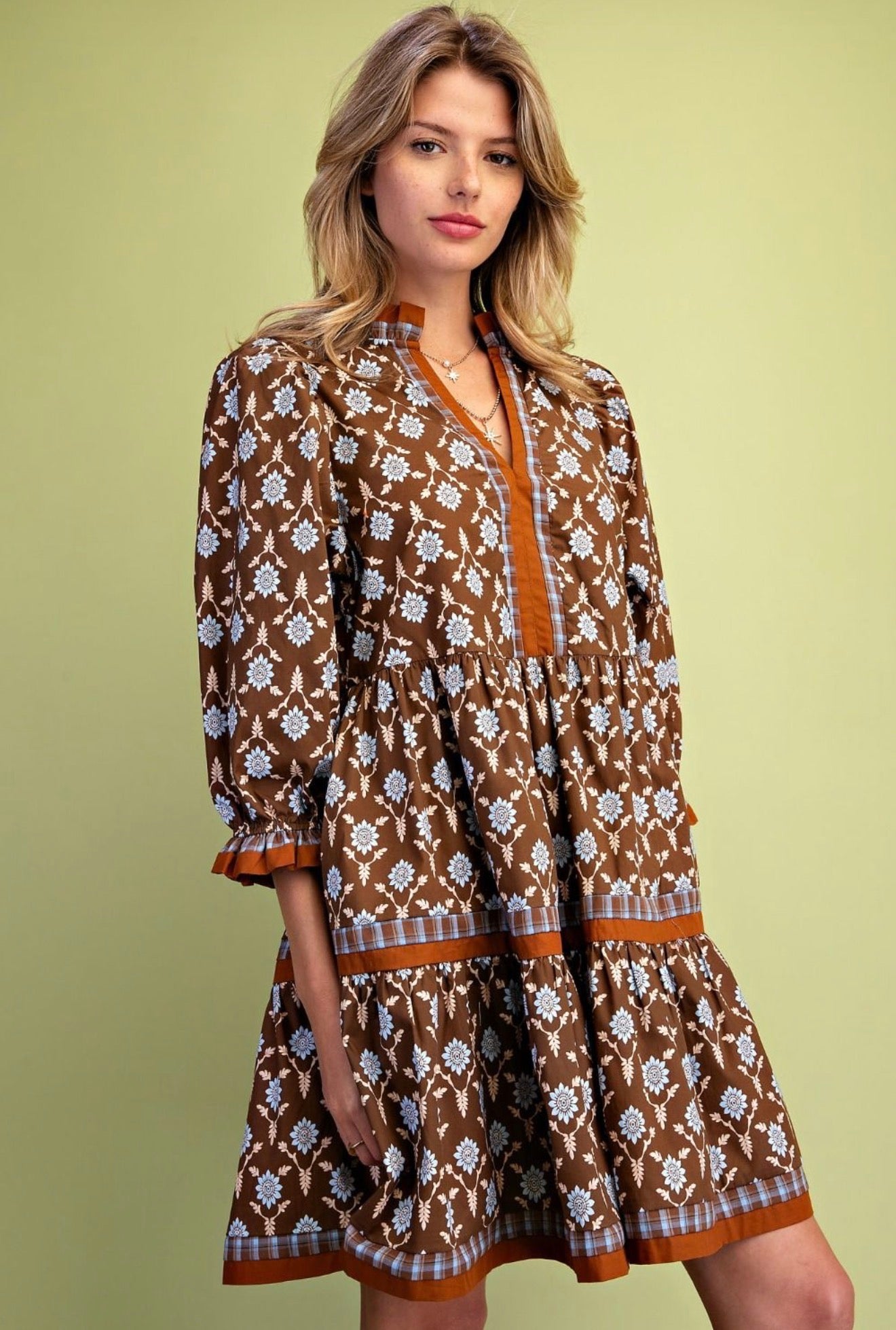 Fall Blooms Printed Dress
