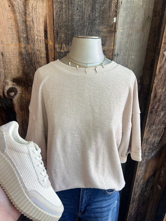 Kelsie Khaki Knit Top