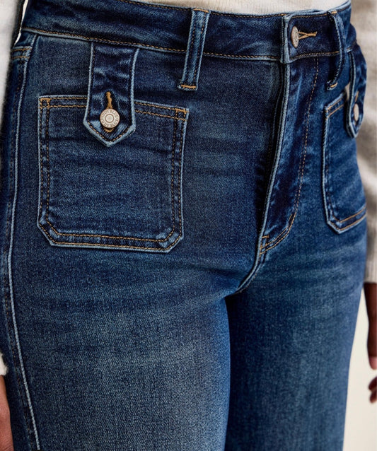 JUDY BLUE LUX RETRO WIDE HW TAB CLOSURE POCKET