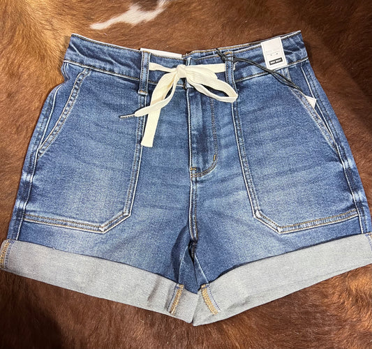 Judy Blue Dark Cuffed Jogger Shorts