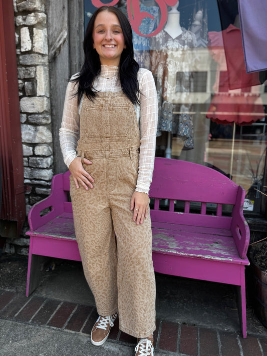 EASEL ANIMAL TWILL WASHED OVERALLS