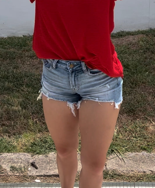 GYPSY HIGH RISE DISTRESSED SHORTS