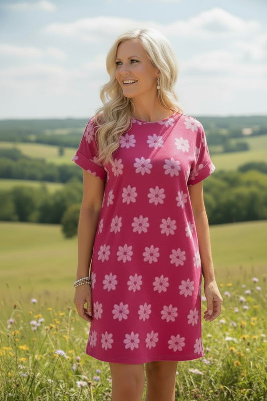 Daphne Pink Flower Dress