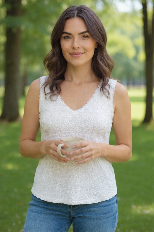 White Lace Shell Top