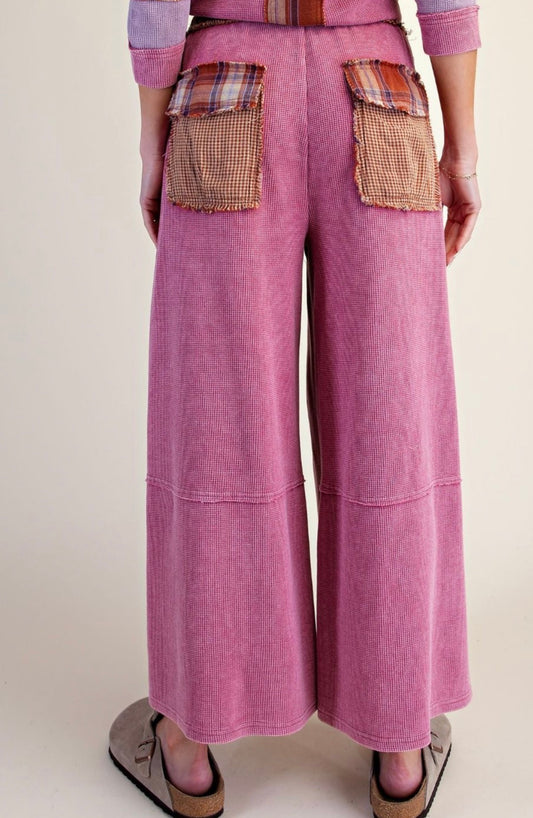 EASEL LIPSTICK PLAID PANTS OF SET