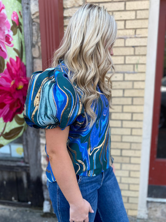 Shimmer and Shine Blue Mix Top