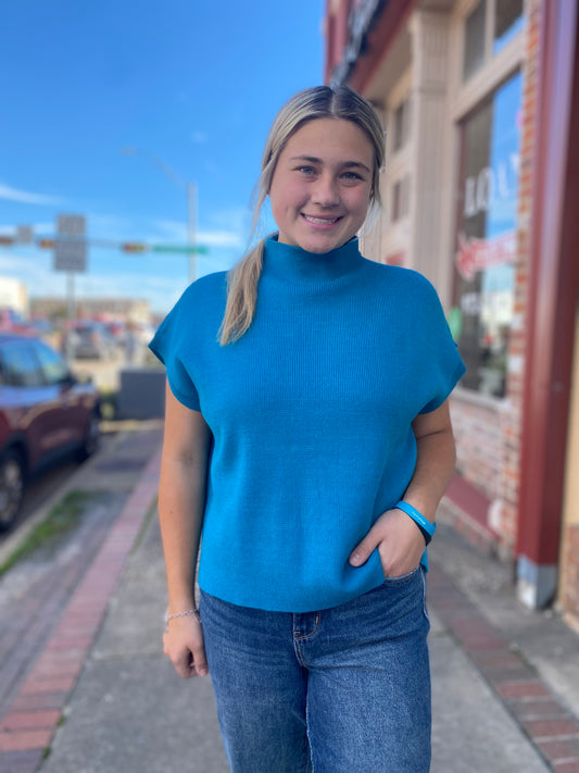 TEAL SWEATER TOP
