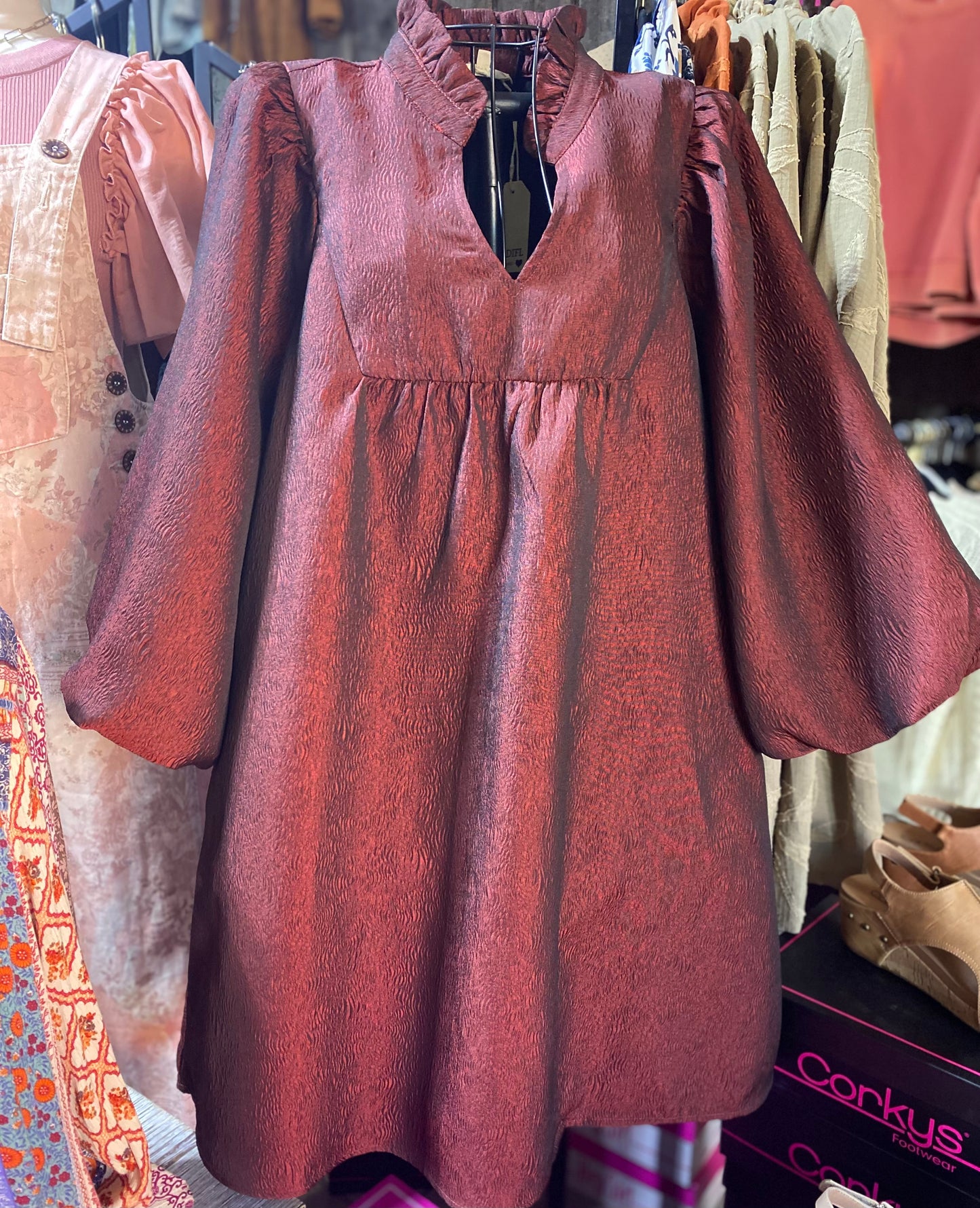 BURGUNDY ELEGANCE DRESS