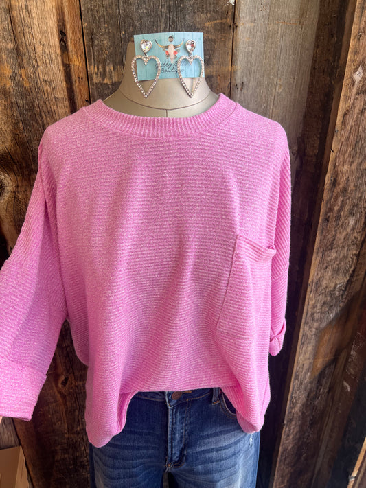 Laura Pink Oversized Top