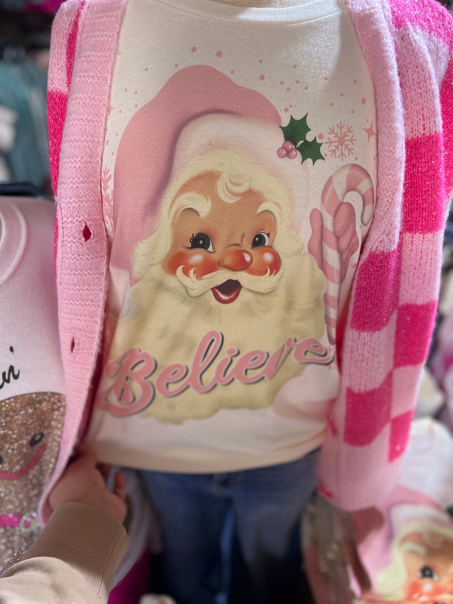 Pink Believe Santa Tee