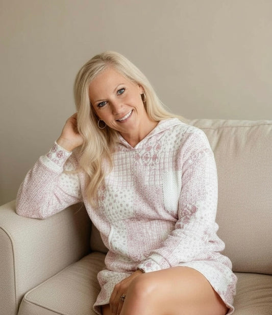 PINK QUILTED HOODIE SHORT SET