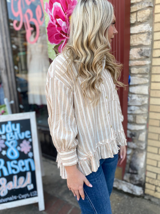 Coryn Neutral Striped Top