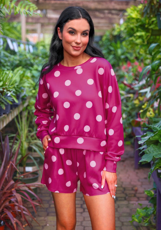 LUNA LUXE PINK POLKA DOT SET