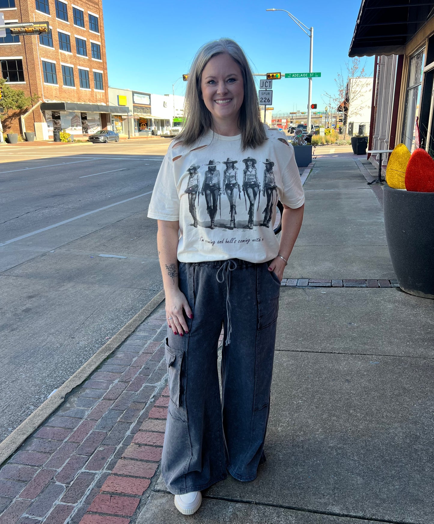 Distressed Hells Coming With Me Tee