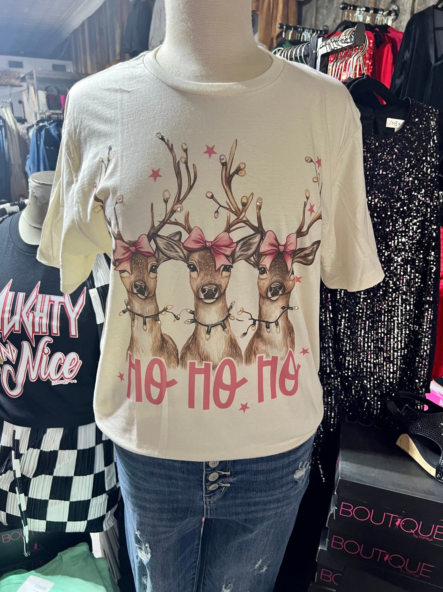 Bling HoHoHo Reindeer Tee