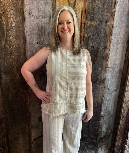 Delmar Striped Linen Top