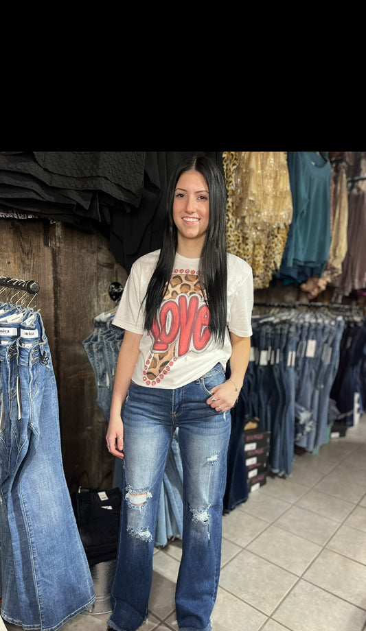 Risen Destroyed Wide Leg Jean