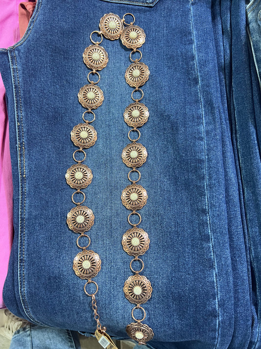 Stockyards Copper Concho Belt
