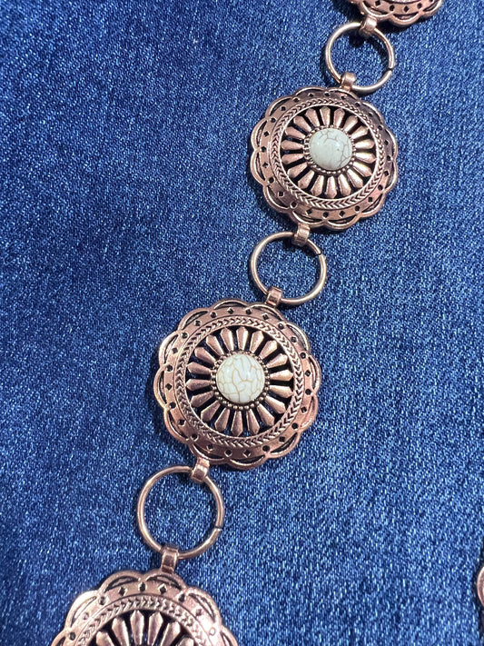 Stockyards Copper Concho Belt