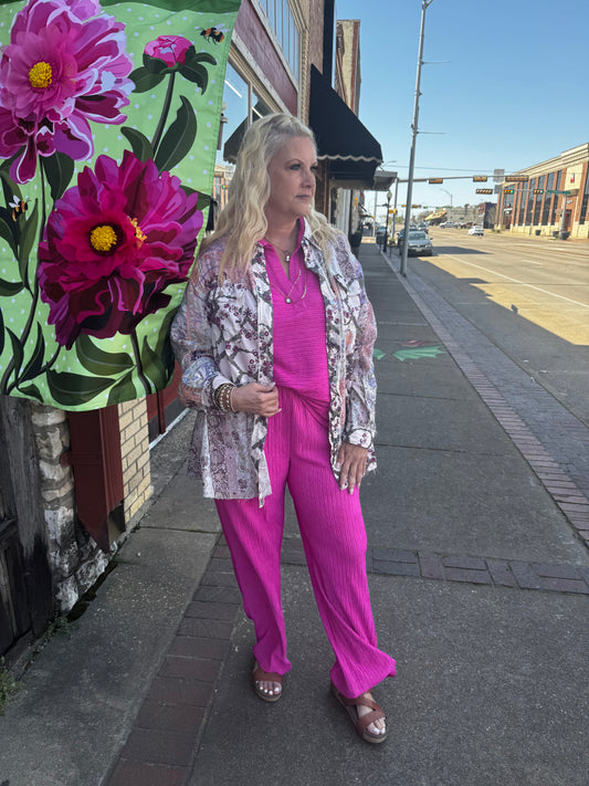 Girls Trip Fuchsia Pant Set