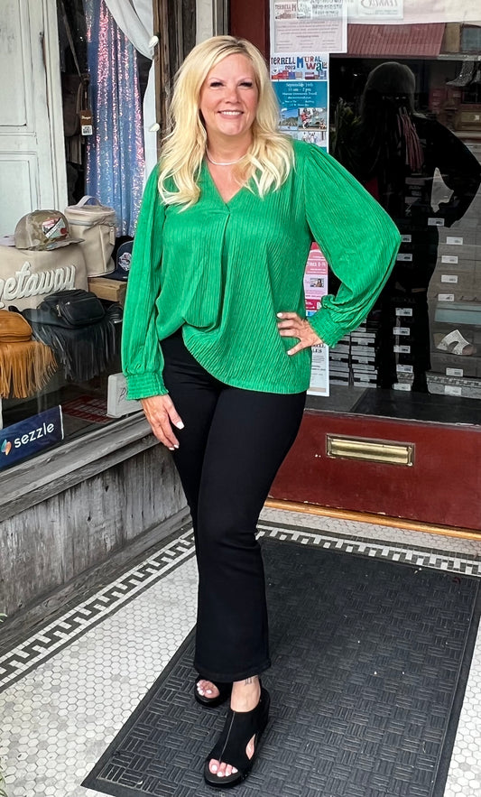 Emerald Green textured Blouse